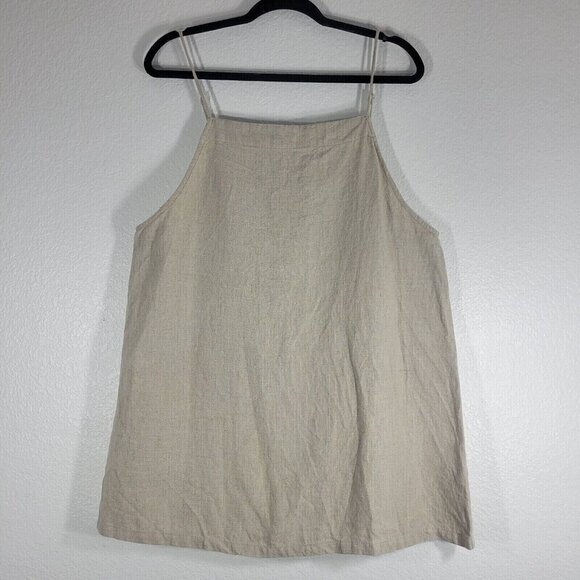 Maurie and Eve 100% Linen Halter Tank Top Women Size 6 Taupe Resortwear Travel - Picture 1 of 10